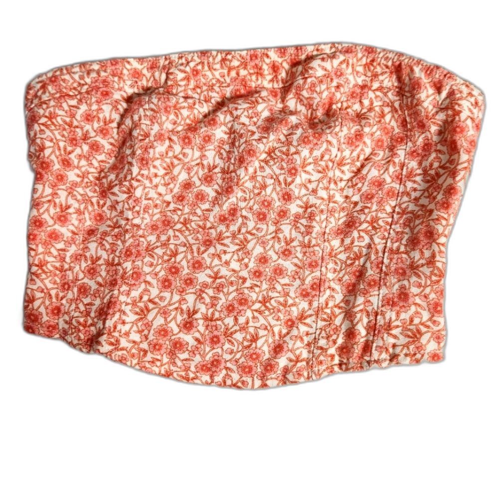 American Eagle Outfitters Peachy Floral Crop Top Worn With/ Without Straps SZ S